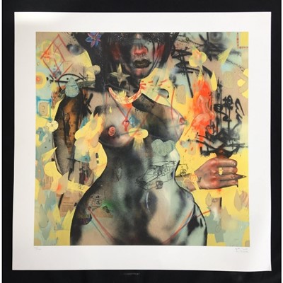 Lot 237 - David Choe (American 1976-), 'Diamonds, Ass, Chocolate, Tits, Flowers, Driving Home Alone', 2007