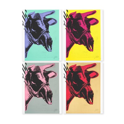Lot 273 - Paul Insect (British 1970-), 'Dead Cow (Gold, Grey/Raspberry, Mint Green/Lilac & Yellow/Pink)', 2007 (4 Works)