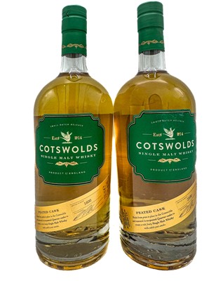 Lot 11 - 2 bottles Cotswolds Peated Cask Single Malt
