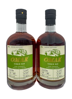 Lot 37 - 2 bottles Nantou Omar Single Malt Virgin Oak Cask Strength