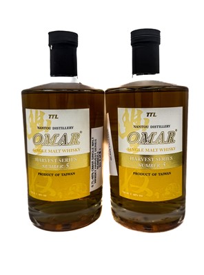 Lot 38 - 2 bottles Nantou Omar Single Malt Harvest No 5