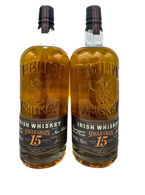 Lot 100 - 2 bottles Teeling Single Grain 15 YO Irish Whiskey