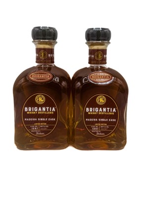 Lot 136 - 2 bottles Brigantia Madeira Single Cask German Whisky