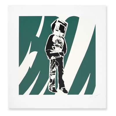 Lot 220 - Blek Le Rat (French 1951-), 'Computer Man (Green)', 2008