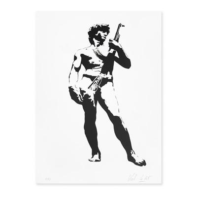 Lot 223 - Blek Le Rat (French 1951-), 'David with Kalashnikov', 2007