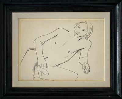 Lot 95 - Keith Vaughn (British 1912-1977), 'Reclining Male Nude', c.1962