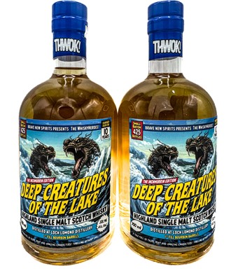 Lot 217 - 2 bottles Whisky Heroes Deep Creatures of the Lake