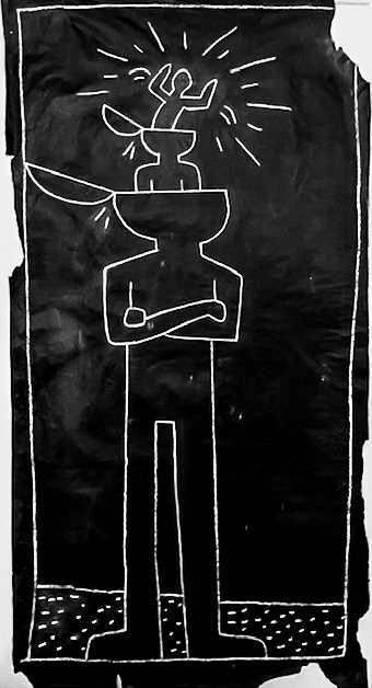 Lot 202 - Keith Haring (American 1958-1990), 'Untitled (Multiplying Man Subway Drawing)', 1982