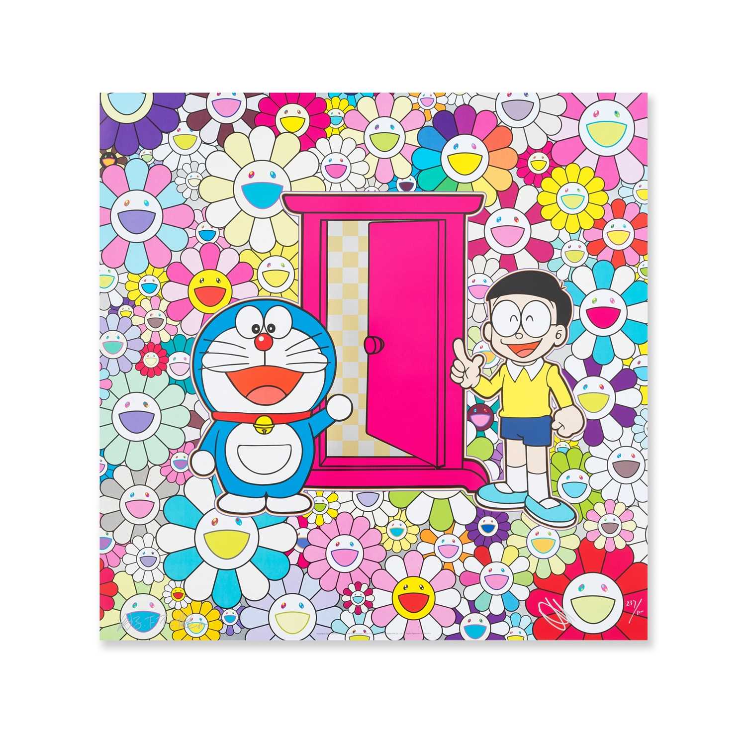 Lot 158 - Takashi Murakami (Japanese 1962-), 'Anywhere Door (Dokodemo Door) In The Field Of Flowers', 2018