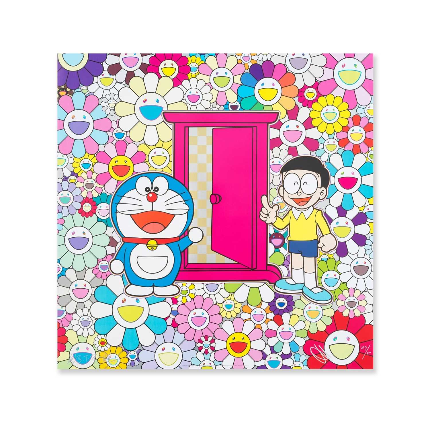 Lot 159 - Takashi Murakami (Japanese 1962-), 'Anywhere Door (Dokodemo Door) In The Field Of Flowers', 2018