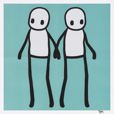 Lot 284 - Stik (British 1979-), 'Holding Hands (Teal)', 2020