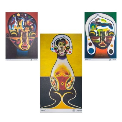 Lot 88 - Izumi Kato (Japanese 1969-), 'Untitled 1 (Homme Rouge); Untitled 2 (Femme Verte); & Untitled 3 (Jaune)', 2020