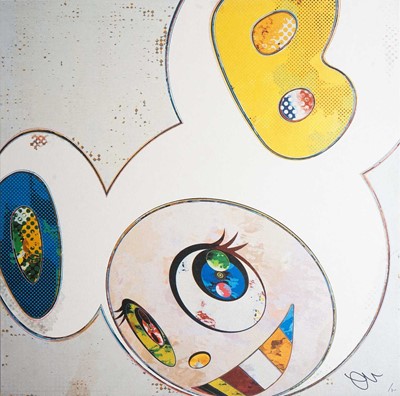 Lot 157 - Takashi Murakami (Japanese 1962-), 'And Then x6 (White: The Superflat Method, Blue and Yellow Ears)', 2013