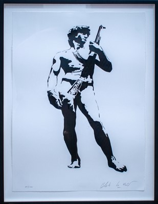 Lot 238 - Blek Le Rat (French 1951-), 'David with Kalashnikov', 2007