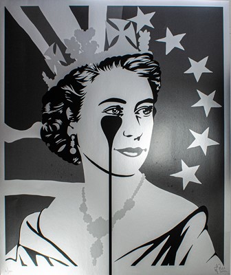 Lot 294 - Pure Evil (British 1968-), 'Brexit Nightmare - Queen Elizabeth II (Silver)'