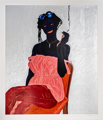Lot 118 - Kwesi Botchway (Ghanaian 1994-), 'Lady With A Tampi', 2021