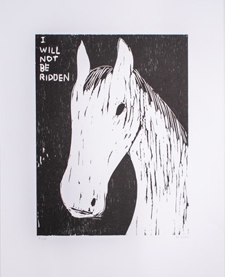 Lot 68 - David Shrigley (British 1968-), 'I Will Not Be Ridden', 2024