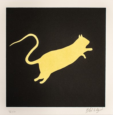 Lot 239 - Blek Le Rat (French 1951-), 'Rat (Gold On Black Background)', 2020