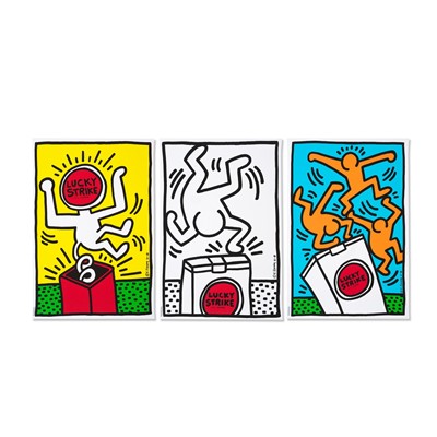 Lot 238 - Keith Haring (American 1958-1990), 'Lucky Strike (I, II & III)', 1987