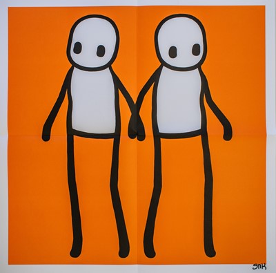 Lot 301 - Stik (British 1979-), 'Holding Hands (Orange)', 2020
