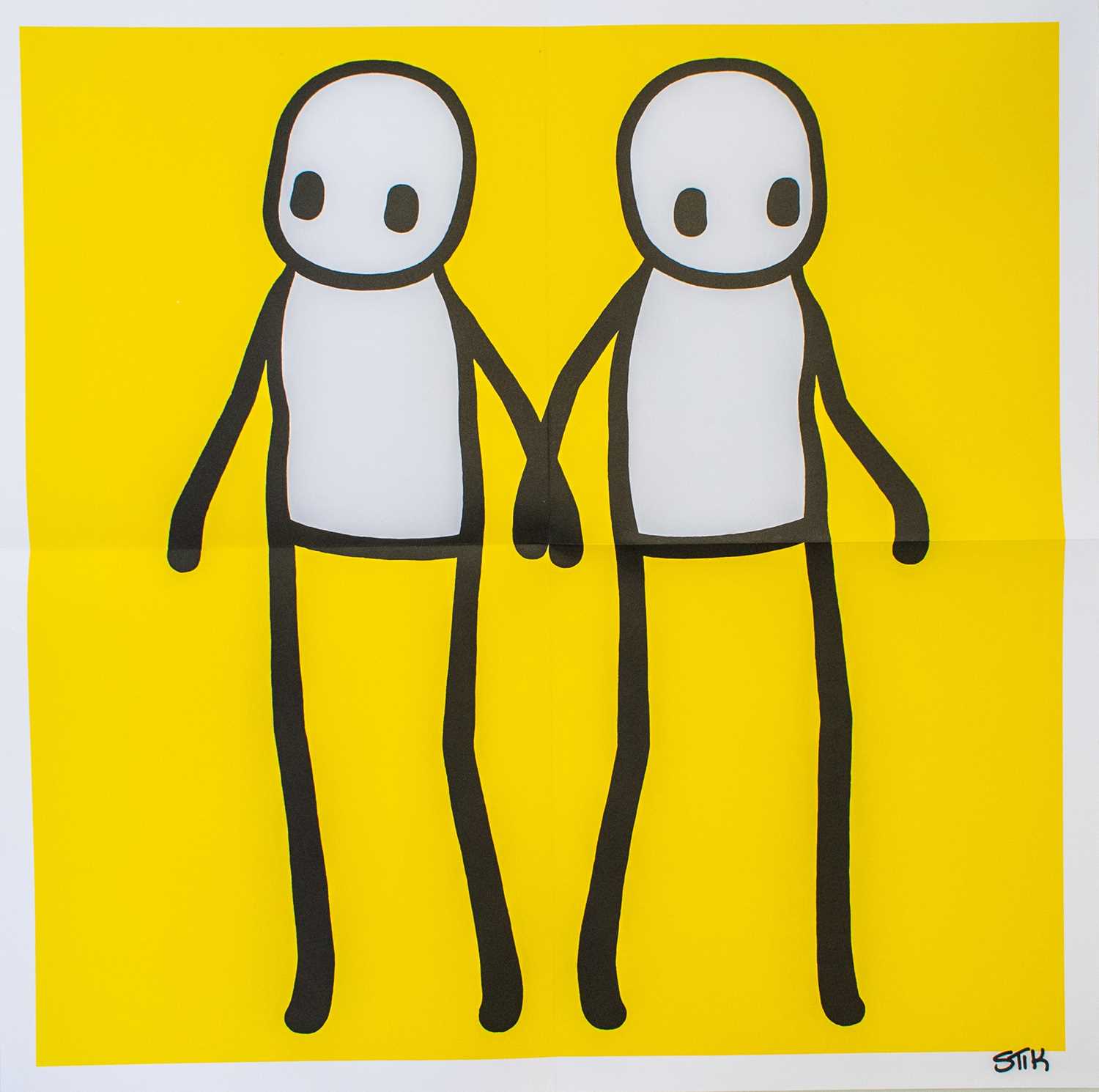Lot 302 - Stik (British 1979-), 'Holding Hands (Yellow)', 2020