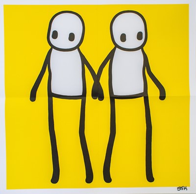 Lot 255 - Stik (British 1979-), 'Holding Hands (Yellow)', 2020