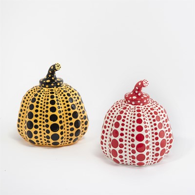 Lot 138 - Yayoi Kusama (Japanese 1929-), ‘Pumpkin (Yellow & Black and Red & White)’, 2016