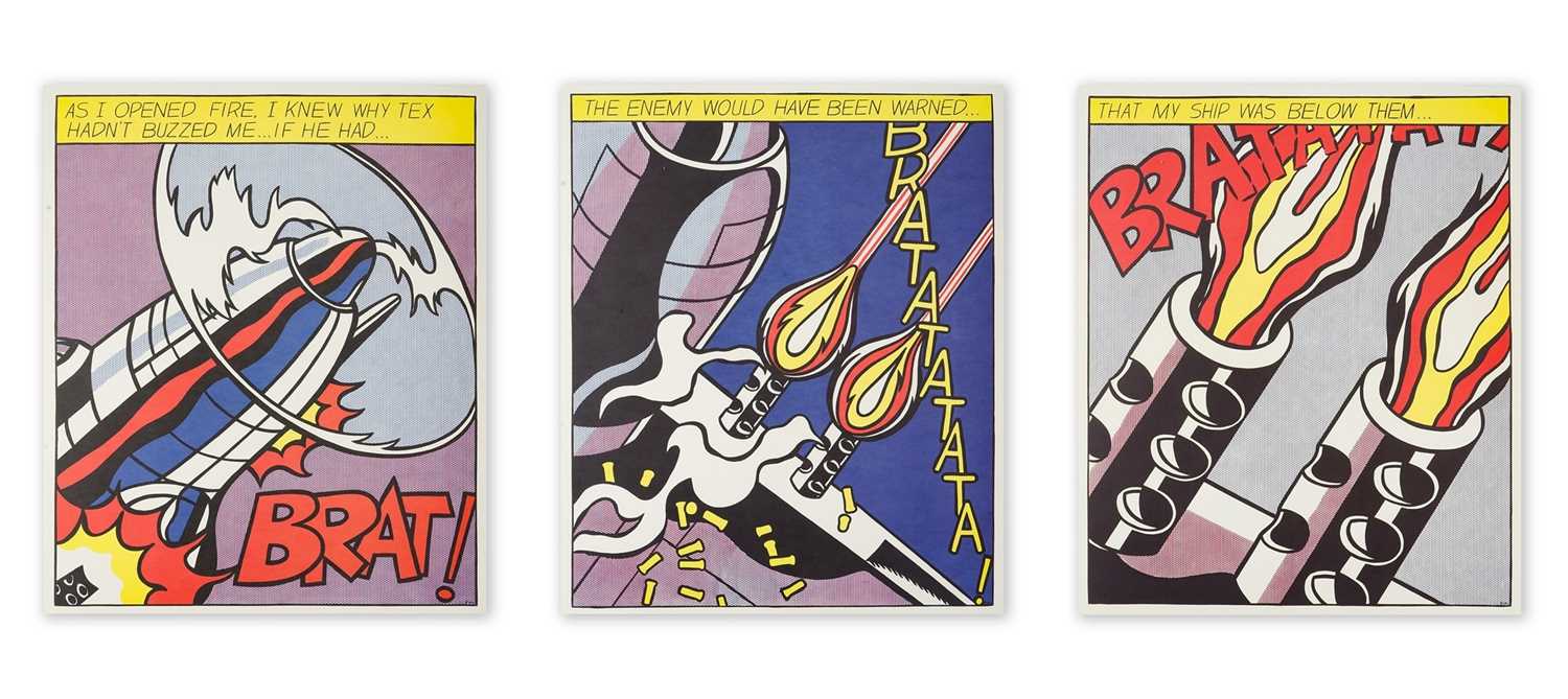 Lot 140 - Roy Lichtenstein (American 1923-1997), 'As I Opened Fire (Triptych)', 1966
