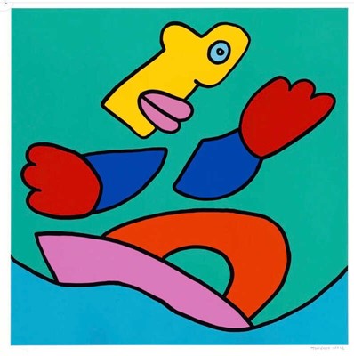 Lot 229 - Thierry Noir (French 1958-), 'Surfing (Teal)', 2024