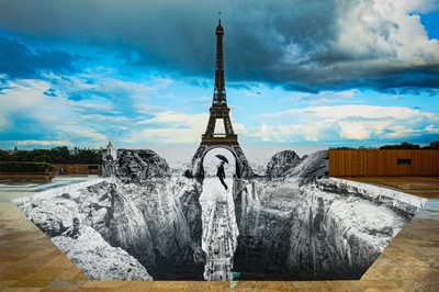 Lot 226 - JR (French 1983-), 'Trompe l'oeil, Les Falaises du Trocadéro, 18 mai 2021, 19h58, Paris, France', 2021