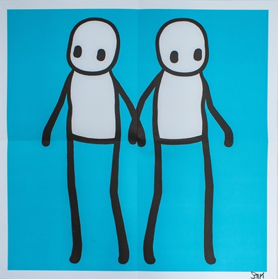 Lot 303 - Stik (British 1979-), 'Holding Hands (Blue)', 2020