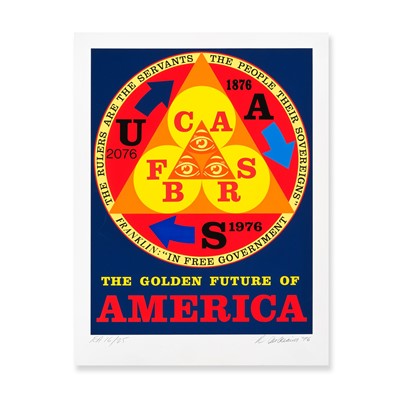 Lot 100 - Robert Indiana (American 1928-2018), 'The Golden Future Of America', 1976