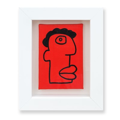 Lot 304 - Thierry Noir (French 1958-), 'Mini Canvas (Red)', 2020