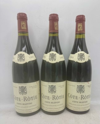 Lot 202 - 3 bottles 1995 Cote-Rotie Cote Blonde Rostaing
