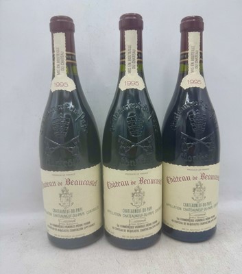 Lot 203 - 6 bottles 1995 Chateauneuf-du-Pape Ch de Beaucastel