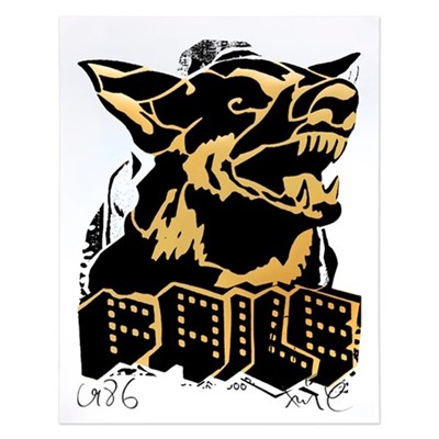 Lot 222a - Faile (Collaboration), 'Faile Dog (Gold/Black)', 2022