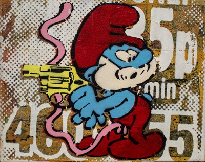 Lot 297 - BAST (American 1952-2021), 'Papa Smurf', 2008