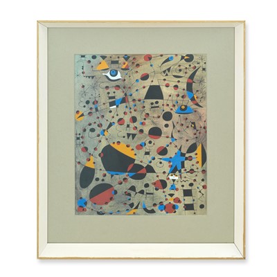 Lot 84 - Joan Miro (Spanish 1893-1983), 'Le 13 L'echelle a frole le firmament from Constellations', 1959