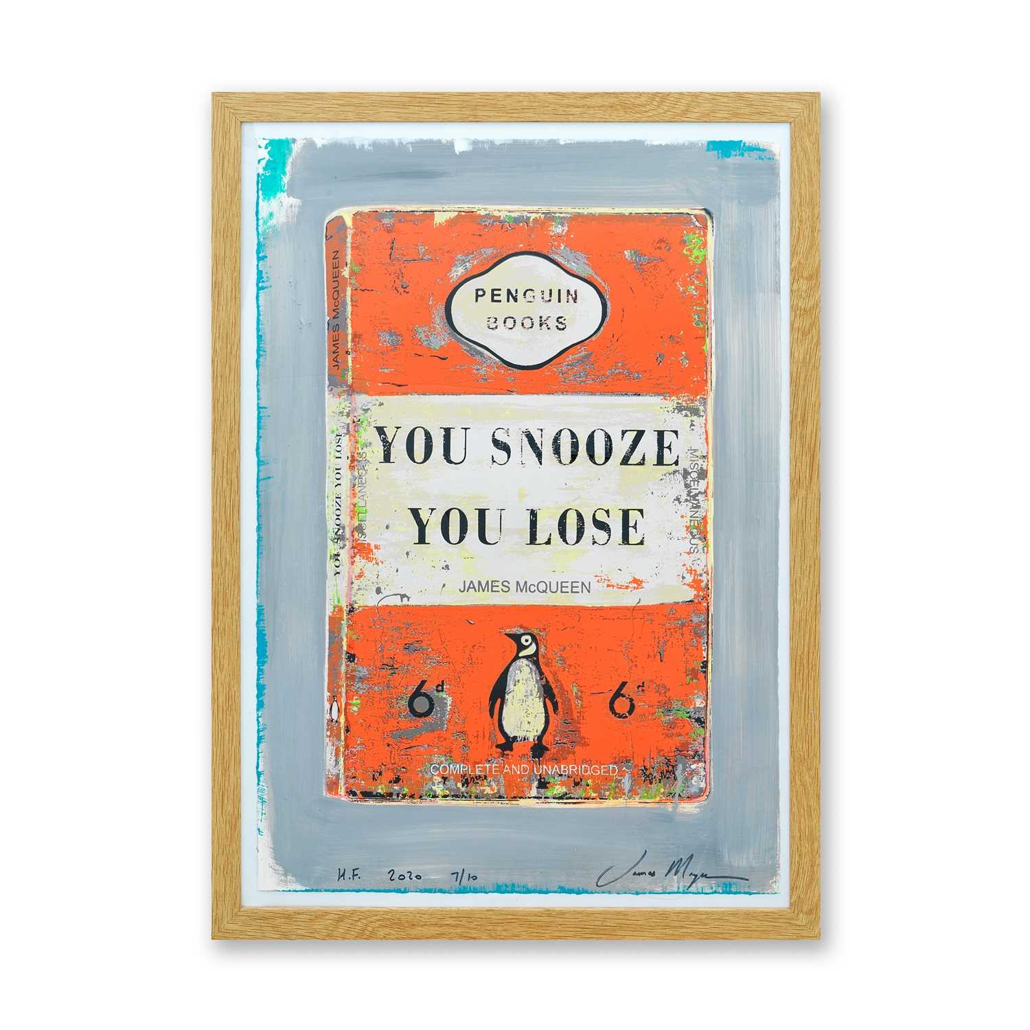 Lot 172 - James McQueen (British 1977-), 'You Snooze You Lose (Orange)', 2020