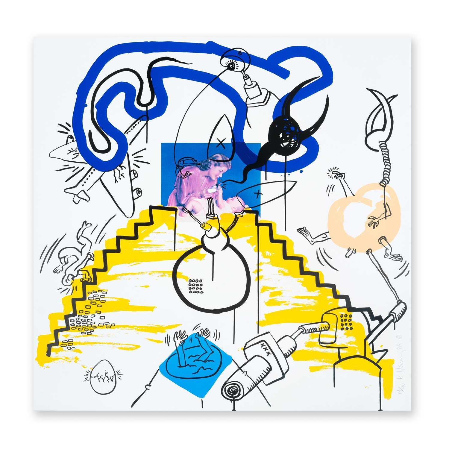 Lot 193 - Keith Haring (American 1958-1990), 'Apocalypse 3', 1988