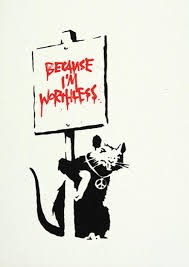 Lot 375 - Banksy (British b.1974), ' Because I'm Worthless (Red)', 2004