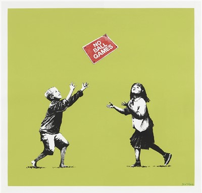 Lot 377 - Banksy (British ) (B.1974). NO BALL GAMES (GREEN)