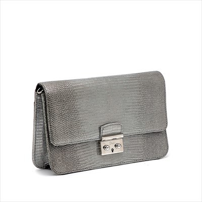 Lot 3 - Christian Dior - a silver embossed leather handbag.