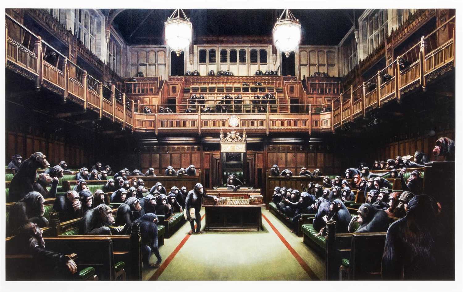 Lot 65 - Banksy, (British, b.1974), 'Monkey Parliament', 2009