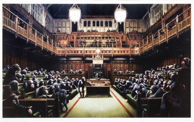 Lot 65 - Banksy, (British, b.1974), 'Monkey Parliament', 2009