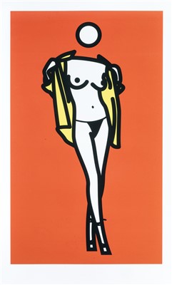 Lot 31 - Julian Opie (British b.1958), 'Woman Taking Off Man's Shirt. 5', 2003