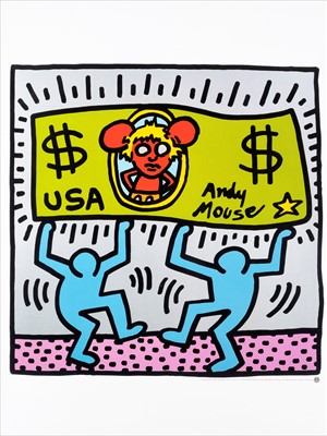 Lot 228 - Keith Haring (American 1958-1990), ‘Andy Mouse’, 1986