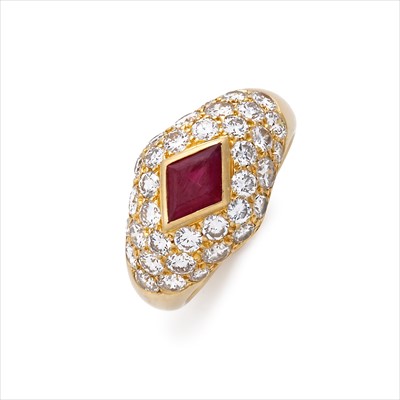 Lot 45 - Mauboussin - a ruby and diamond ring.