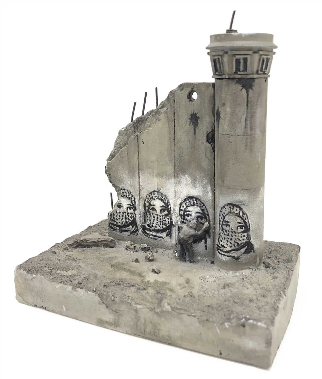 Lot 62 - Banksy (British b.1974), Walled Off Hotel - Four Part Souvenir Wall Section With Watch Tower