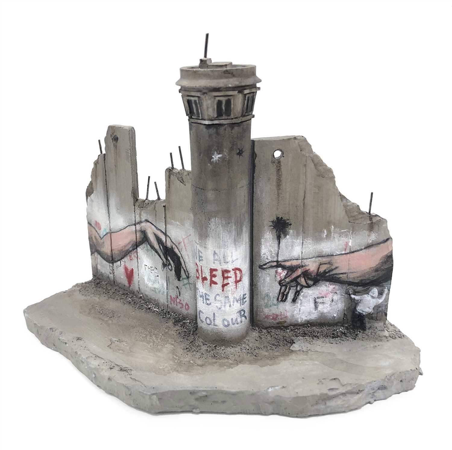 Lot 61 - Banksy (British b.1974), Walled Off Hotel - Eight Part Souvenir Wall Section With Watch Tower
